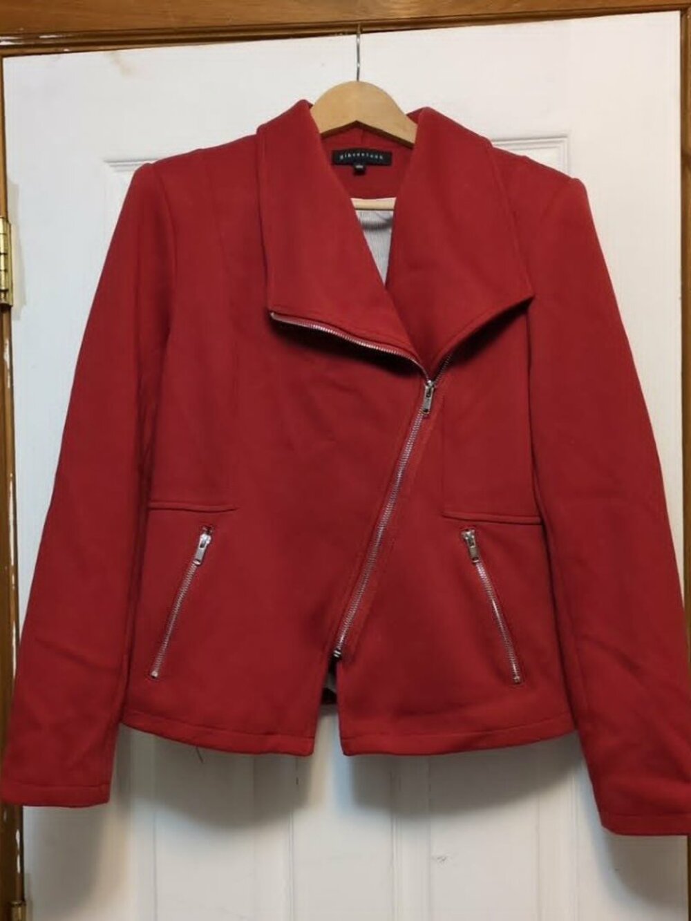 Gibsonlook Moto Jacket Sz L Asymmetrical Zip Professional Chic Modern Minimalism
